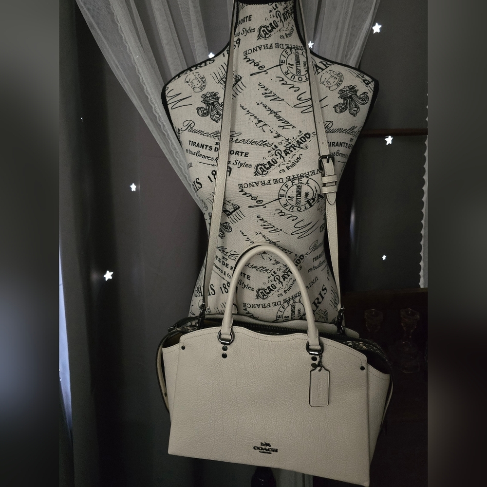 Coach Drew Satchel Grain Leather and Genuine Snakeskin Detail! Excellent!!